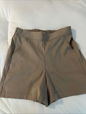 Max Studio Taupe High-Waist Tailored Shorts